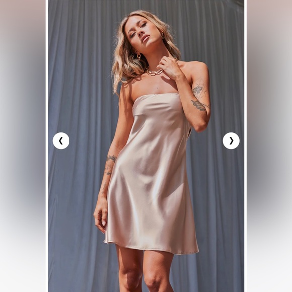 Sage & Paige Barbie Mini Dress Champagne - Picture 2 of 8